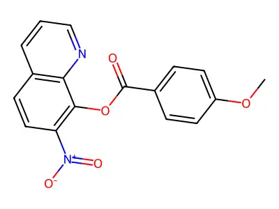 p-Anisic acid, 7-nitro-8-quinolyl ester structure
