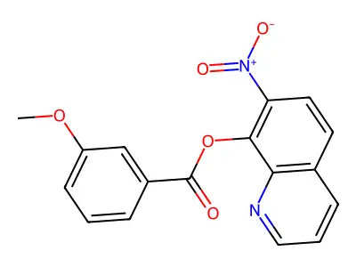 m-Anisic acid, 7-nitro-8-quinolyl ester structure