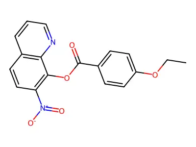 Benzoic acid, p-ethoxy-, 7-nitro-8-quinolyl ester structure