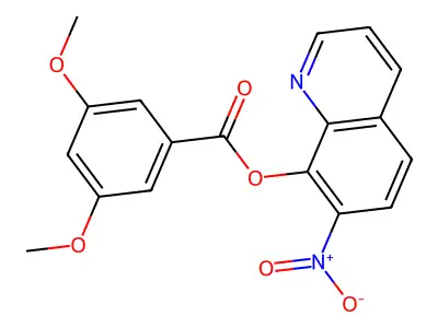 Benzoic acid, 3,5-dimethoxy-, 7-nitro-8-quinolyl ester structure