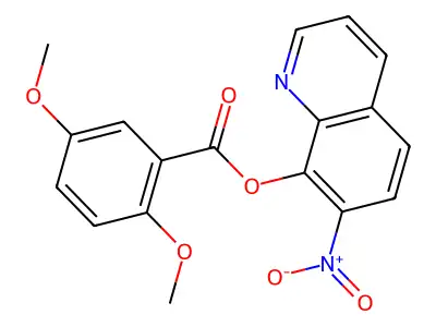 Benzoic acid, 2,5-dimethoxy-, 7-nitro-8-quinolyl ester structure