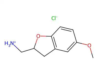 1-(5-Methoxy-2,3-dihydro-1-benzofuran-2-yl)methanamine--hydrogen chloride (1/1) structure