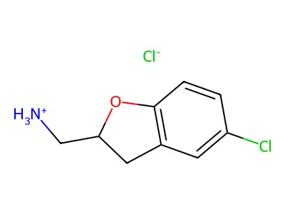 2-Benzofuranmethylamine, 2,3-dihydro-5-chloro-, hydrochloride structure