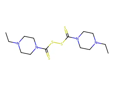 Disulfide, bis((4-ethyl-1-piperazinyl)thiocarbonyl) structure