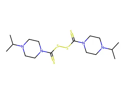 Disulfide, bis((4-isopropyl-1-piperazinyl)thiocarbonyl) structure