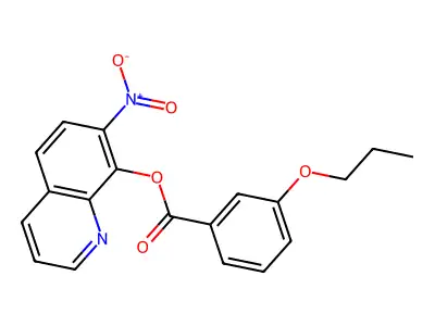 Benzoic acid, m-propoxy-, 7-nitro-8-quinolyl ester structure