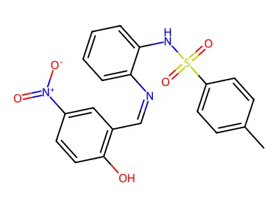 N-(2-((2-Hydroxy-5-nitro-benzylidene)-amino)-phenyl)-4-methyl-benzenesulfonamide structure