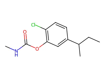Carbamic acid, methyl-, 5-sec-butyl-2-chlorophenyl ester structure