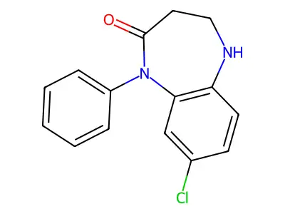 8-chloro-1-phenyl-2,3,4,5-tetrahydro-1H-1,5-benzodiazepin-2-one structure
