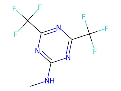 N-methyl-4,6-bis(trifluoromethyl)-1,3,5-triazin-2-amine structure