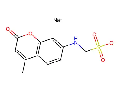 Coumarin, 4-methyl-7-[(sulfomethyl)amino]- structure