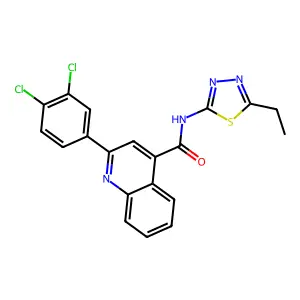 2-(3,4-dichlorophenyl)-N-(5-ethyl-1,3,4-thiadiazol-2-yl)quinoline-4-carboxamide structure