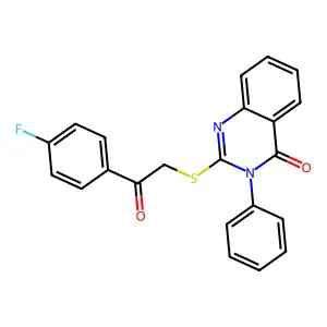 2-{[2-(4-Fluorophenyl)-2-oxoethyl]sulfanyl}-3-phenyl-3,4-dihydroquinazolin-4-one structure