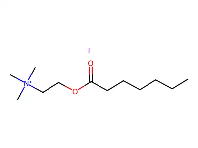 2-(Heptanoyloxy)-N,N,N-trimethylethan-1-aminium iodide structure