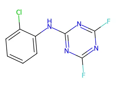 N-(2-chlorophenyl)-4,6-difluoro-1,3,5-triazin-2-amine structure