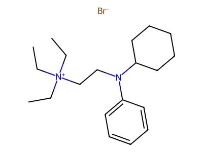 Ammonium, (2-(N-cyclohexylanilino)ethyl)triethyl-, bromide structure