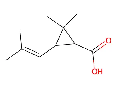 Chrysanthemic acid, cis-(+)- structure