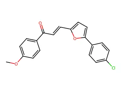 (E)-3-(5-(4-chlorophenyl)furan-2-yl)-1-(4-methoxyphenyl)prop-2-en-1-one structure