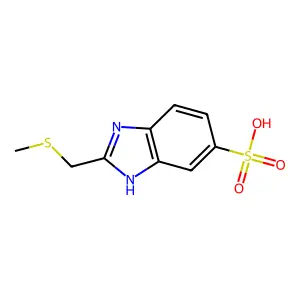 2-((Methylthio)methyl)-1H-benzimidazole-5-sulphonic acid structure