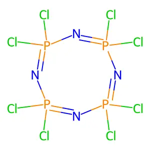 Octachlorocyclotetraphosphazene structure
