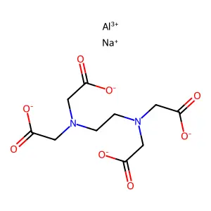 acetic acid, (ethylenedinitrilo)tetra-, aluminum sodium salt structure