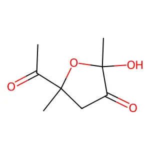 3(2H)-Furanone, 5-acetyldihydro-2-hydroxy-2,5-dimethyl- structure
