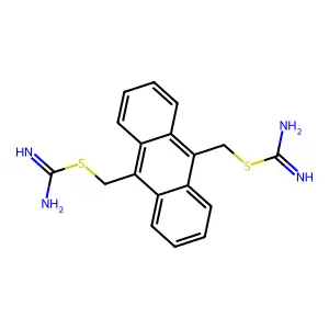 Carbamimidothioic acid, 9,10-anthracenediylbis(methylene) ester structure