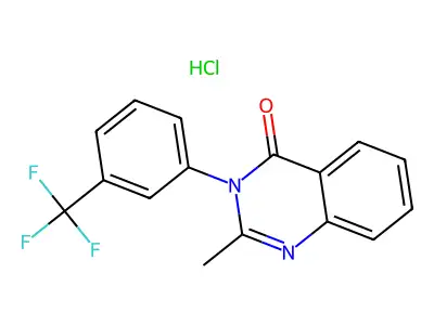 4(3H)-Quinazolinone, 2-methyl-3-(m-trifluoromethylphenyl)-, hydrochloride structure