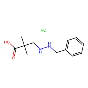 3-(2-Benzylhydrazinyl)-2,2-dimethylpropanoic acid--hydrogen chloride (1/1) structure
