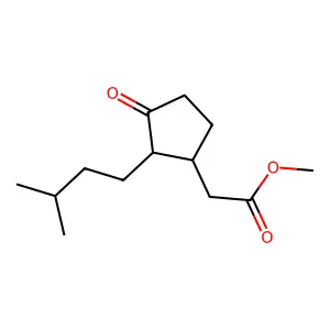 Methyl 2-isopentyl-3-oxocyclopentaneacetate structure