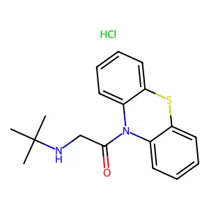 Ketone, tert-butylaminomethyl phenothiazin-10-yl, hydrochloride structure