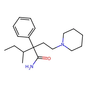 Valeramide, 3-methyl-2-phenyl-2-(2-piperidinoethyl)- structure