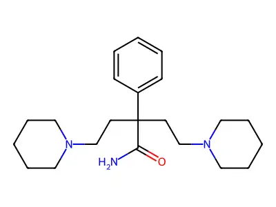 Butyramide, 2-phenyl-4-piperidino-2-(2-piperidinoethyl)- structure