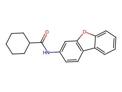 N-dibenzofuran-3-ylcyclohexanecarboxamide structure