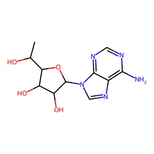 9-(6-Deoxy-alpha-L-mannofuranosyl)adenine structure