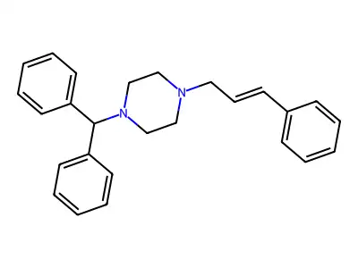 1-(Diphenylmethyl)-4-(3-phenylprop-2-enyl)piperazine structure