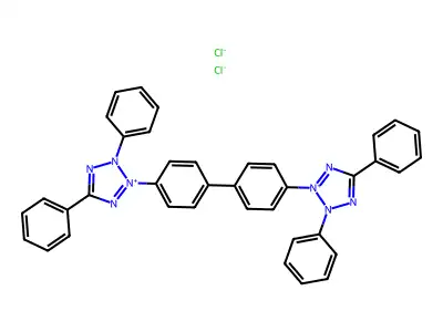 2h-Tetrazolium, 2,2'-[1,1'-biphenyl]-4,4'-diylbis[1,4-diphenyl-, chloride(1:2) structure