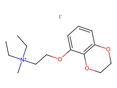 Ammonium, (2-(1,4-benzodioxan-5-yloxy)ethyl)diethylmethyl-, iodide structure
