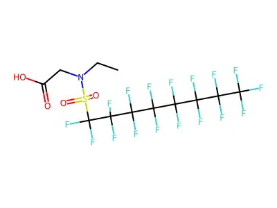 N-Ethyl-N-[(heptadecafluorooctyl)sulphonyl]glycine structure