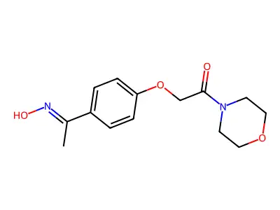 2-[4-(N-hydroxy-C-methylcarbonimidoyl)phenoxy]-1-morpholin-4-ylethanone structure