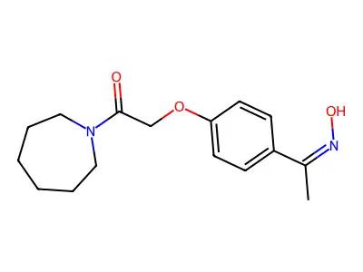 1-(azepan-1-yl)-2-[4-(N-hydroxy-C-methylcarbonimidoyl)phenoxy]ethanone structure