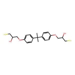 1,1'-(Isopropylidenebis(p-phenyleneoxy))bis(3-mercaptopropan-2-ol) structure