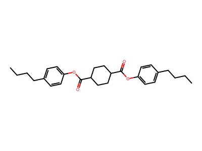 1,4-Cyclohexanedicarboxylic acid, bis(4-butylphenyl) ester structure