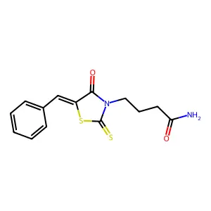 4-[(5Z)-5-Benzylidene-4-oxo-2-thioxo-1,3-thiazolidin-3-yl]butanamide structure