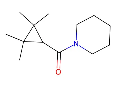 1-[(2,2,3,3-Tetramethylcyclopropyl)carbonyl]piperidine structure