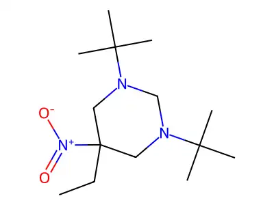 1,3-Di-tert-butyl-5-ethyl-5-nitro-1,3-diazinane structure