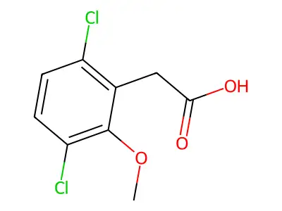 Benzeneacetic acid, 3,6-dichloro-2-methoxy- structure