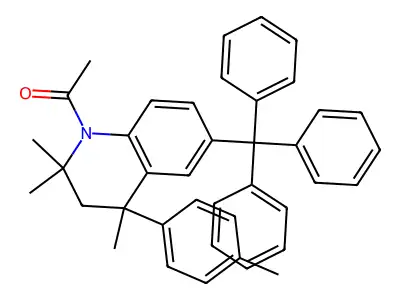 1-[2,2,4-trimethyl-4-(4-methylphenyl)-6-trityl-3H-quinolin-1-yl]ethanone structure
