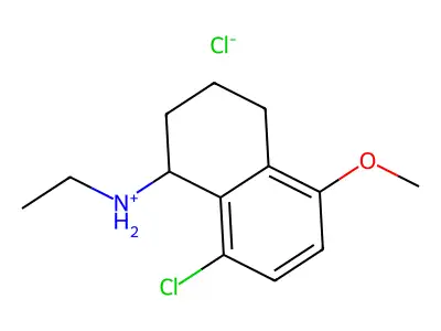 1-Naphthylamine, 1,2,3,4-tetrahydro-8-chloro-N-ethyl-5-methoxy-, hydrochloride structure