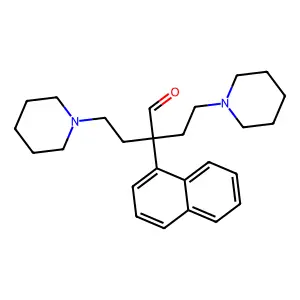 1-Naphthaleneacetaldehyde, alpha,alpha-bis(2-piperidinoethyl)- structure